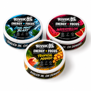 Rivox Energy Pouch Variety Pack | Caffeine + L-Theanine, Zero Nicotine, Sugar-Free, No Crash | 3 Flavors