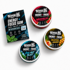 The Full Stack – Zero-Nicotine Focus Bundle | 3 Pouch Tins + Energy Gum, Caffeine + L-Theanine (No Crash)