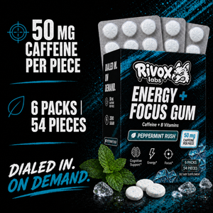 Rivox Energy + Focus Gum – Peppermint Rush