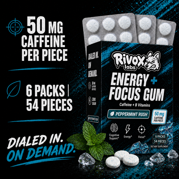 Rivox Energy + Focus Gum – Peppermint Rush