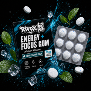 Rivox Energy + Focus Gum – Peppermint Rush