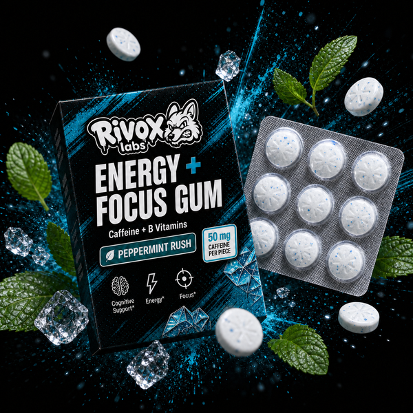 Rivox Energy + Focus Gum – Peppermint Rush