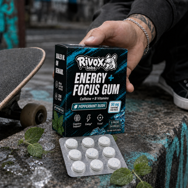 Rivox Energy + Focus Gum – Peppermint Rush