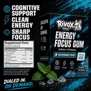 Rivox Energy + Focus Gum – Peppermint Rush