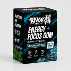 Rivox Energy + Focus Gum – Peppermint Rush
