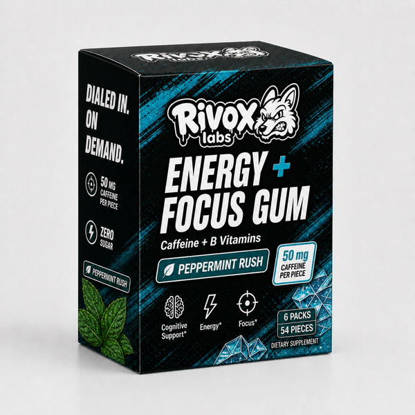 Rivox Energy + Focus Gum – Peppermint Rush