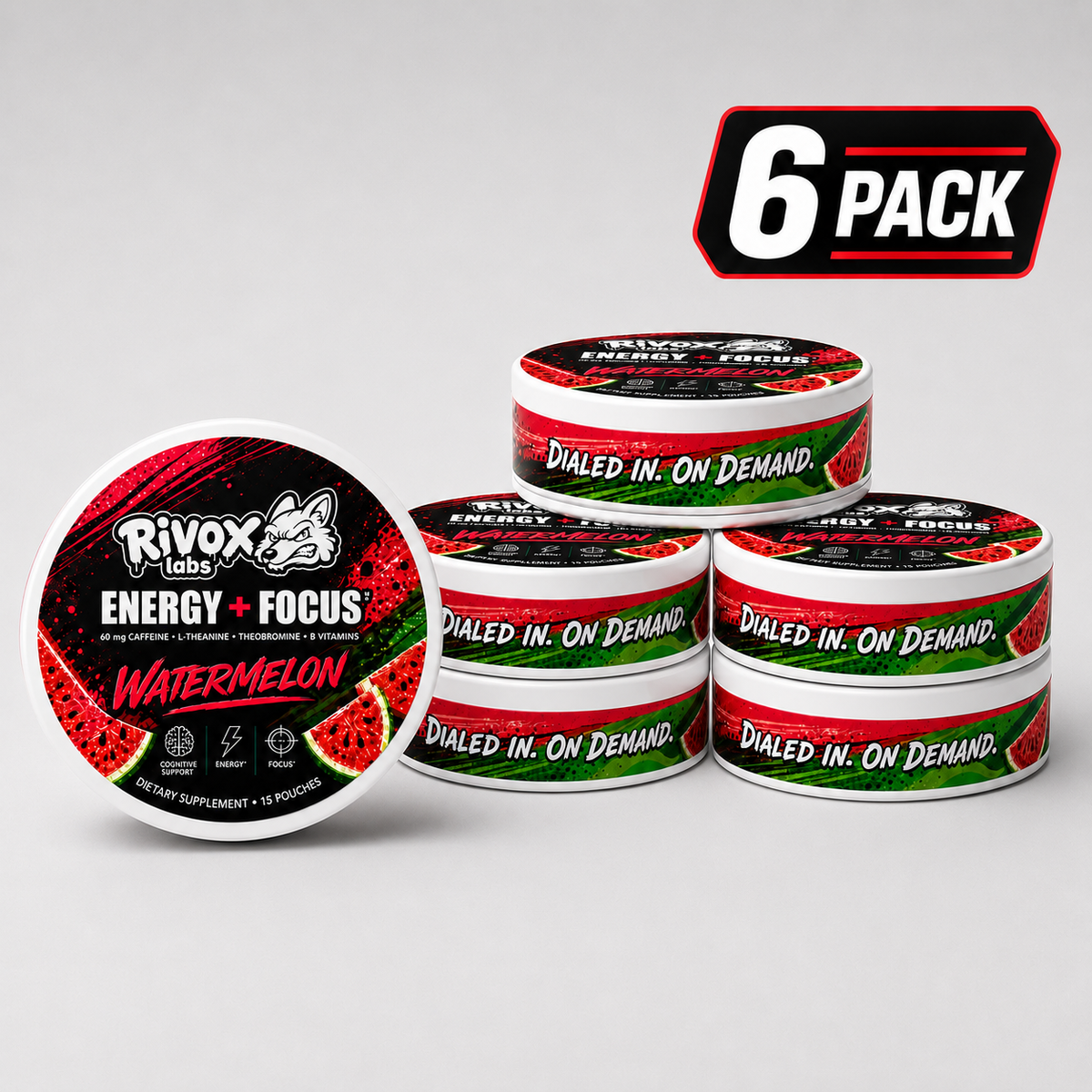 Rivox Focus Pouches – Watermelon 6-Pack