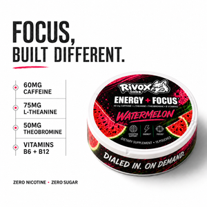 Rivox Focus Pouches – 12-Pack | 4 of each flavor, Zero Nicotine