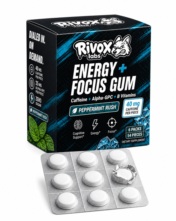 Rivox Energy + Focus Gum blister pack of pieces