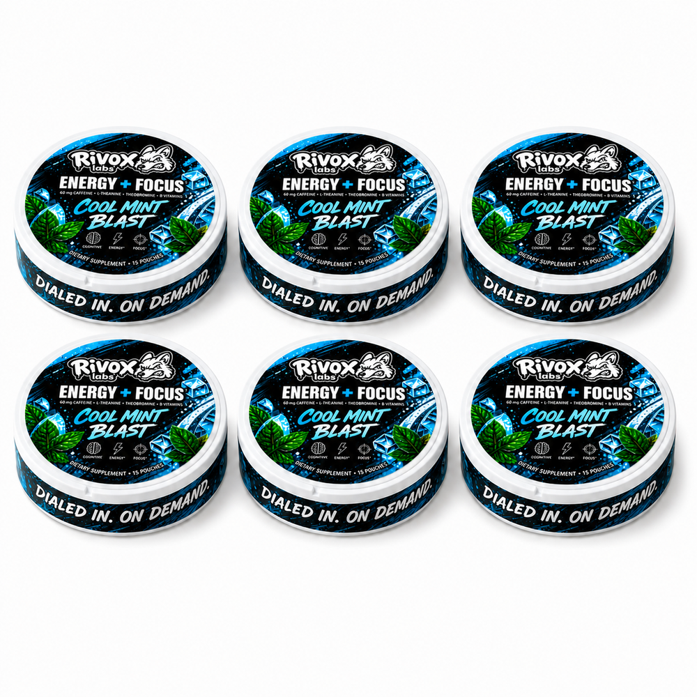 Rivox Focus Pouches – Cool Mint Blast 6-Pack