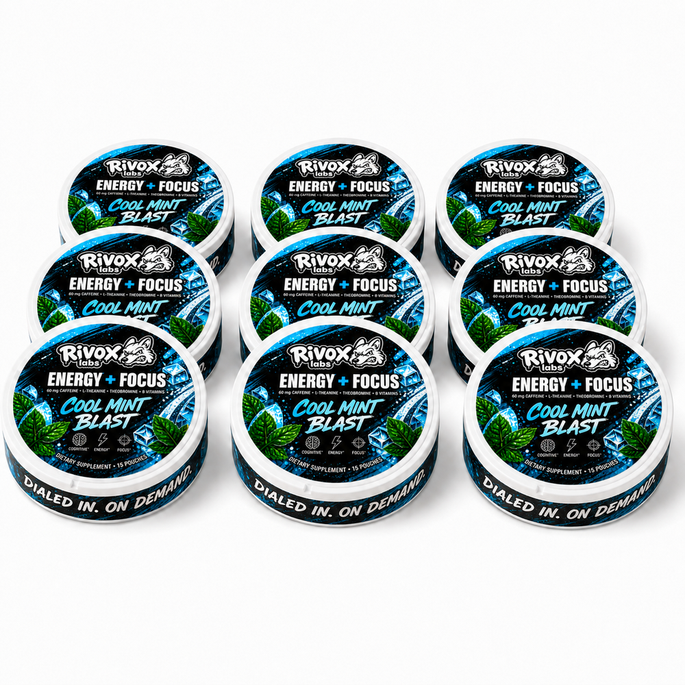 Rivox Focus Pouches – Cool Mint Blast 9-Pack