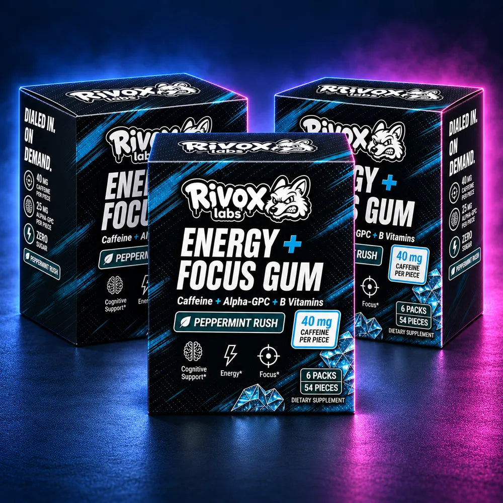 Three boxes of Rivox Peppermint Rush gum, 18 packs and 162 pieces total
